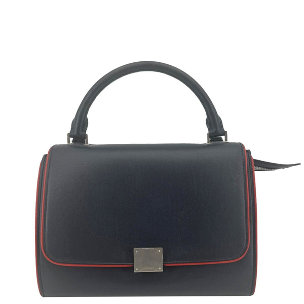 CELINE Trapeze Small 2way Leather Tote Shoulder Bag Blue