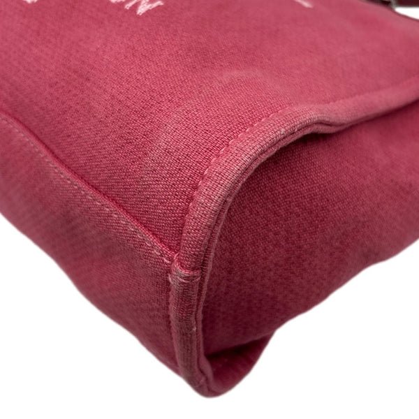 CHANEL Deauville Canvas Tote Bag Pink