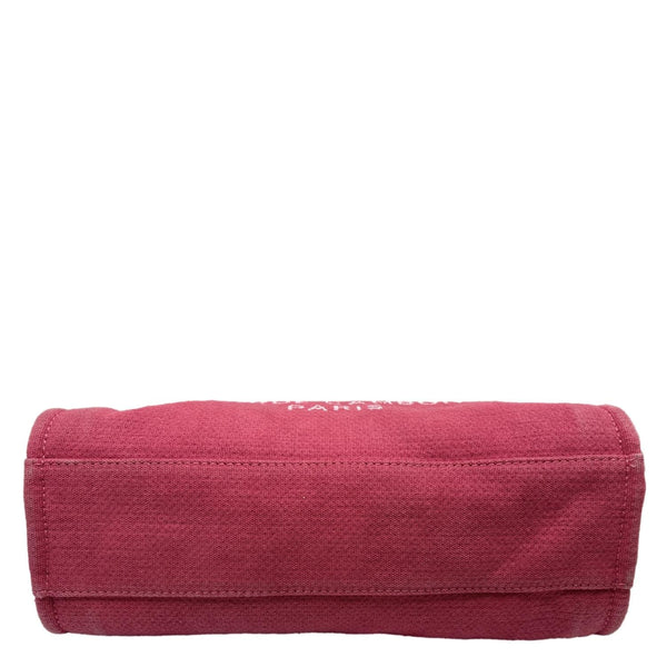 CHANEL Deauville Canvas Tote Bag Pink