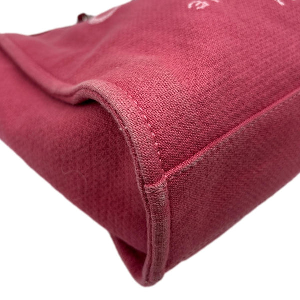 CHANEL Deauville Canvas Tote Bag Pink