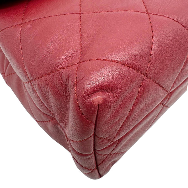 CHANEL Business Flap Quilted Calfskin Leather Crossbody Bag Red