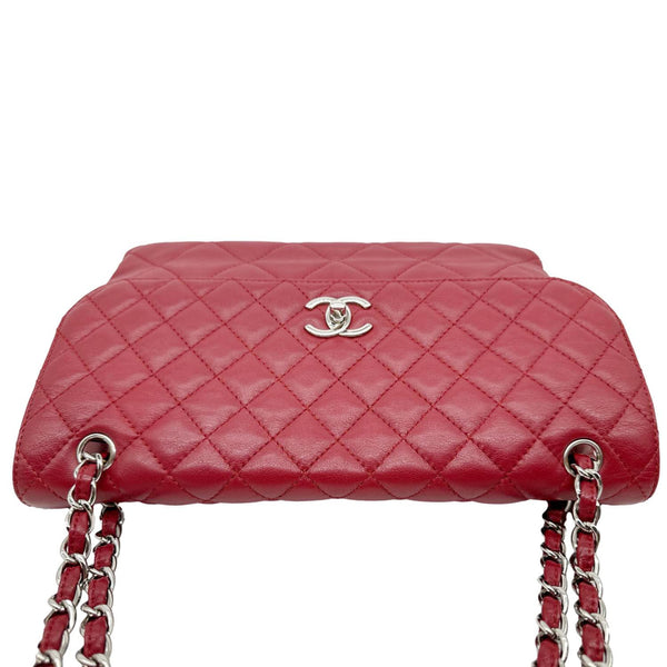 CHANEL Business Flap Quilted Calfskin Leather Crossbody Bag Red