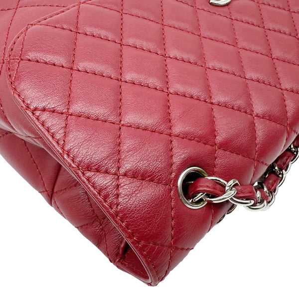 CHANEL Business Flap Quilted Calfskin Leather Crossbody Bag Red