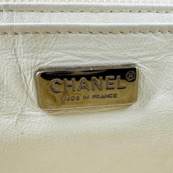 CHANEL Flap Python Leather Crossbody Bag Ivory