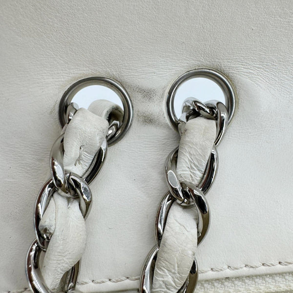 CHANEL Flap Python Leather Crossbody Bag Ivory