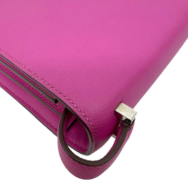 HERMES Evercolor 2002 Calfskin Leather Crossbody Bag Magnolia