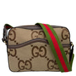 GUCCI GG Monogram Jumbo Canvas Dollar Web Messenger Bag Beige 675891