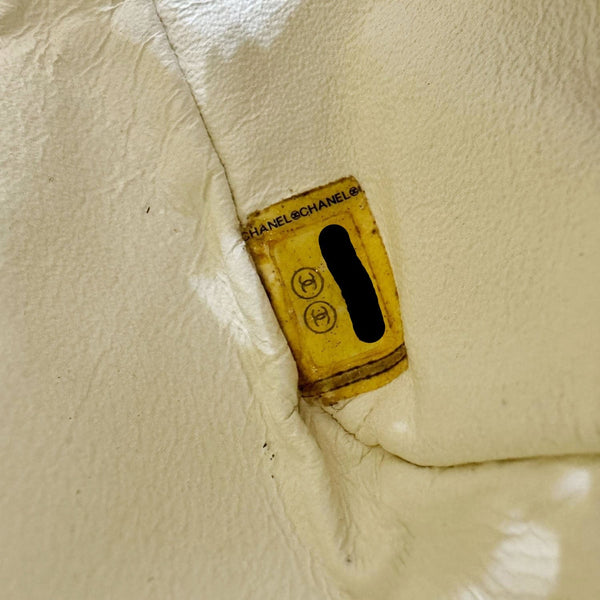 CHANEL Flap Python Leather Crossbody Bag Ivory