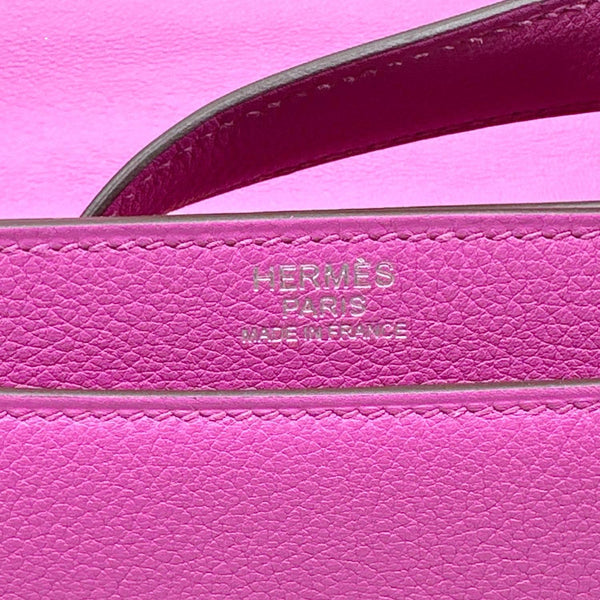 HERMES Evercolor 2002 Calfskin Leather Crossbody Bag Magnolia