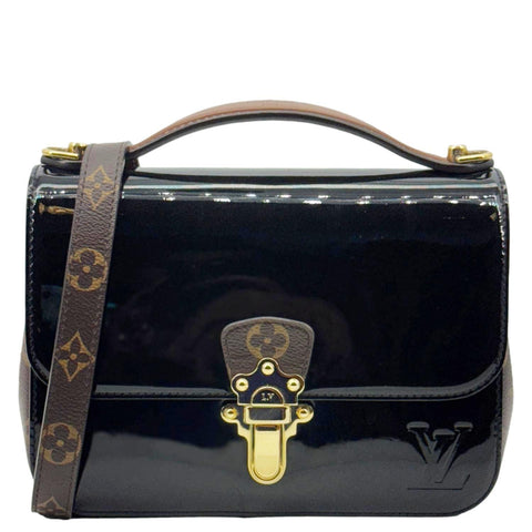 LOUIS VUITTON Cherrywood BB Vernis Leather Crossbody Bag Black