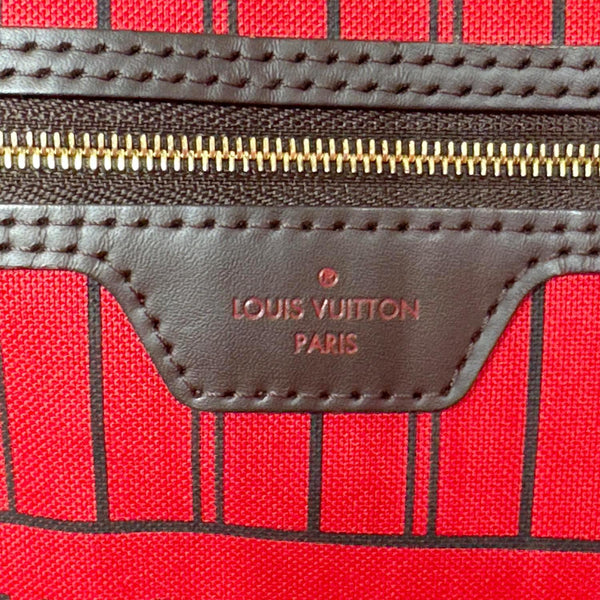 LOUIS VUITTON Neverfull GM Damier Ebene Tote Bag Brown