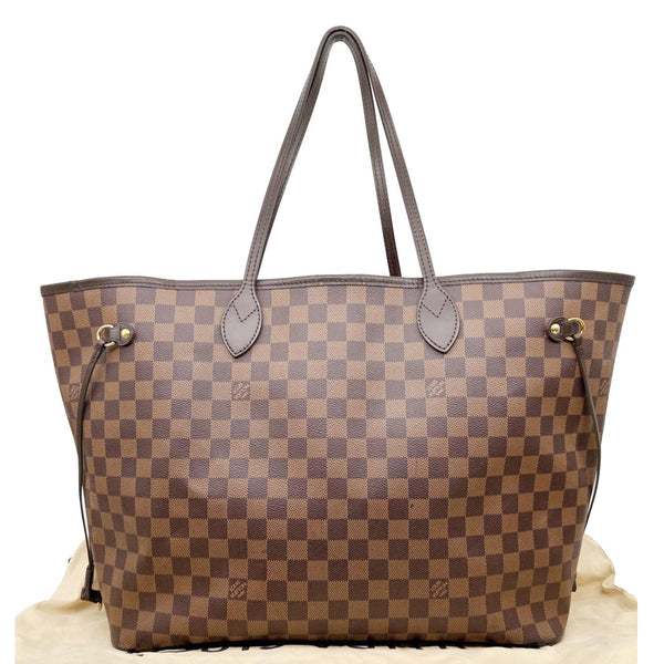 LOUIS VUITTON Neverfull GM Damier Ebene Tote Bag Brown