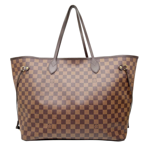 LOUIS VUITTON Neverfull GM Damier Ebene Tote Bag Brown