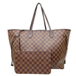 LOUIS VUITTON Neverfull GM Damier Ebene Tote Bag Brown