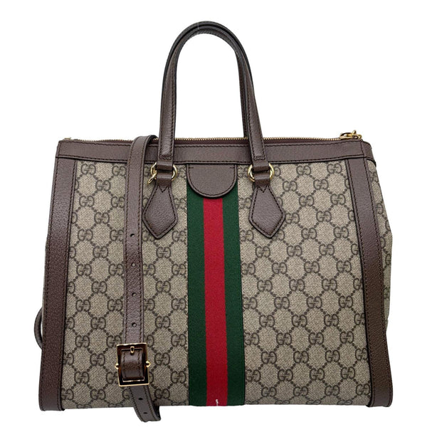 GUCCI Ophidia Medium GG Supreme Tote Shoulder Bag Beige 524537