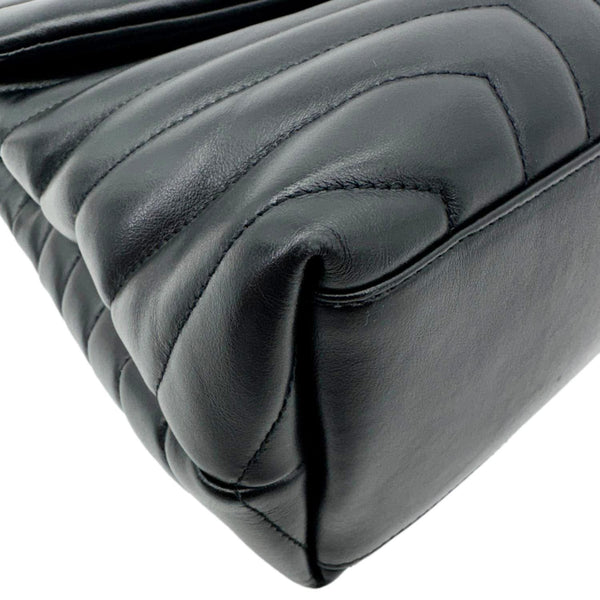 YVES SAINT LAURENT Loulou Medium Quilted Leather Crossbody Bag Black