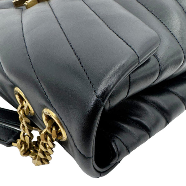 YVES SAINT LAURENT Loulou Medium Quilted Leather Crossbody Bag Black