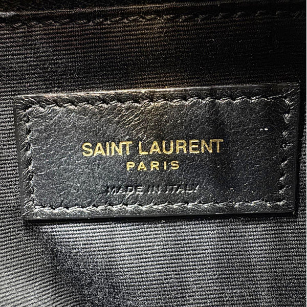 YVES SAINT LAURENT Loulou Medium Quilted Leather Crossbody Bag Black