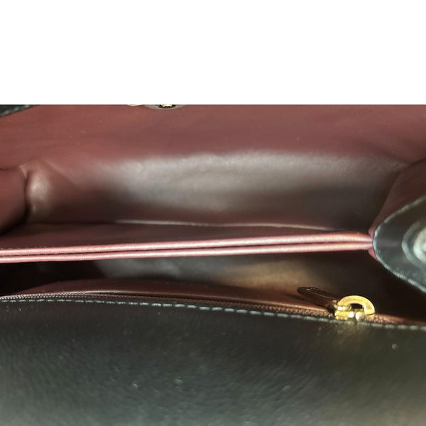 CHANEL Coco Handle Flap Mini Quilted Caviar Leather Crossbody Bag Black