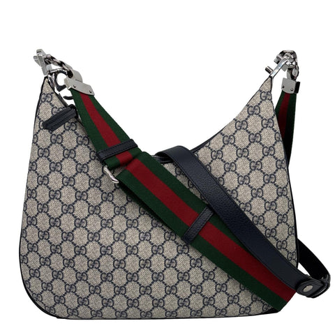 GUCCI Attache GG Supreme Canvas Shoulder Bag Beige 702823