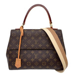 LOUIS VUITTON Cluny MM Monogram Canvas Satchel Bag Brown