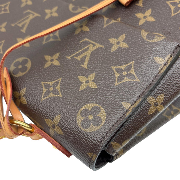 LOUIS VUITTON Cluny MM Monogram Canvas Satchel Bag Brown