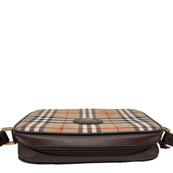 BURBERRY Check Canvas Crossbody Bag Beige
