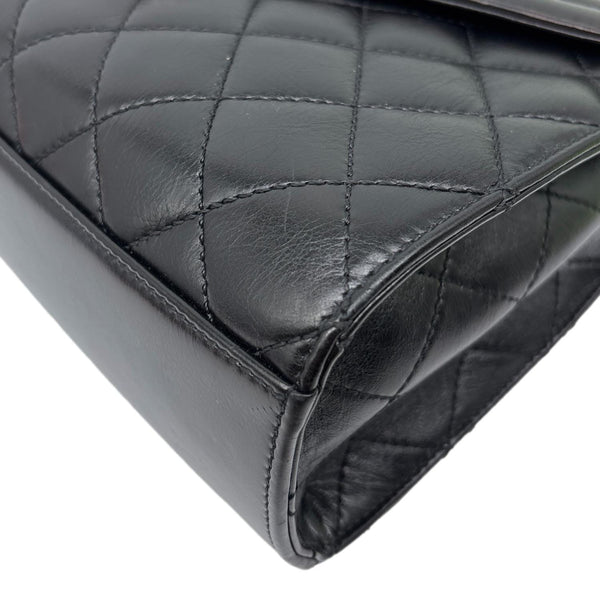 CHANEL Mad About Quilting Flap Medium Quilted Calfskin Leather Shoulder Bag Black