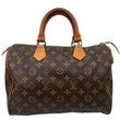 LOUIS VUITTON Speedy 30 Monogram Canvas Satchel Bag Brown