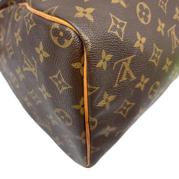 LOUIS VUITTON Speedy 30 Monogram Canvas Satchel Bag Brown
