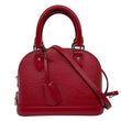 LOUIS VUITTON Alma BB Epi Leather Satchel Bag Red