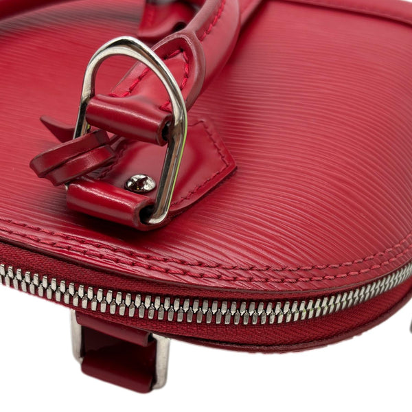 LOUIS VUITTON Alma BB Epi Leather Satchel Bag Red