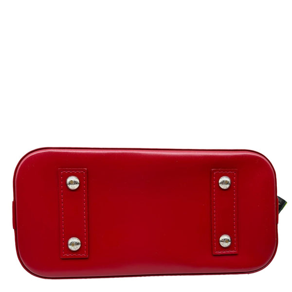 LOUIS VUITTON Alma BB Epi Leather Satchel Bag Red