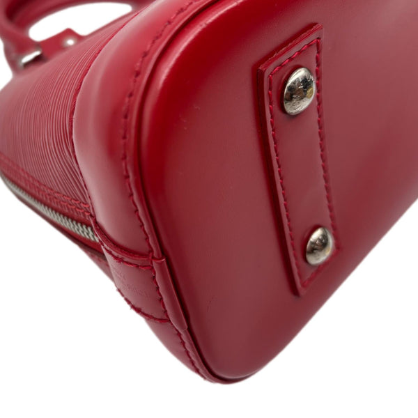 LOUIS VUITTON Alma BB Epi Leather Satchel Bag Red