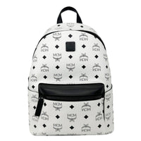 MCM Stark Visetos Canvas Backpack White