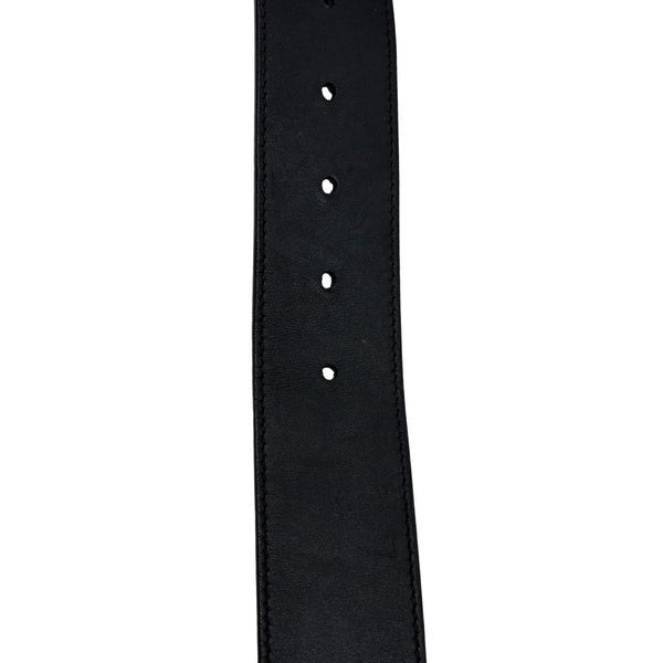 GUCCI Double G Marmont Buckle Smooth Leather Belt Size 75.30 Black 400593