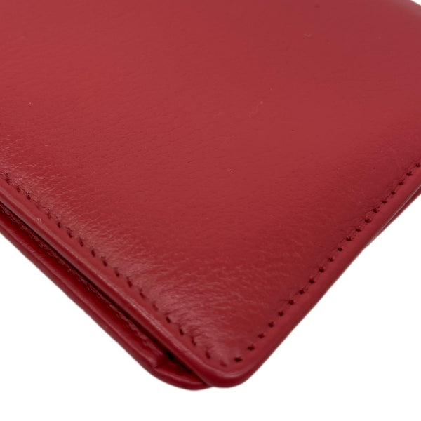 CHANEL Camellia Leather Long Bifold Wallet Pink