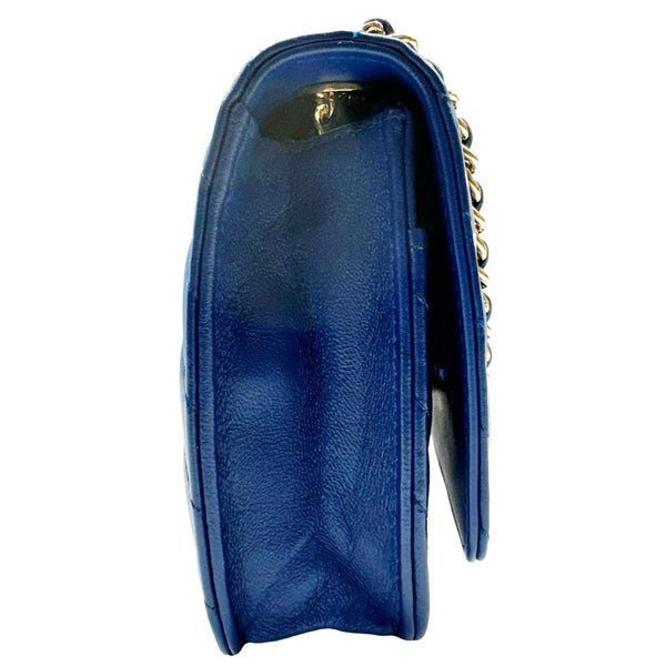 CHANEL Trendy CC Quilted Leather Wallet On Chain Crossbody Bag Blue