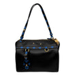 LOUIS VUITTON Speedy Amazon MM Leather Monogram Canvas Shoulder Bag Blue Noir