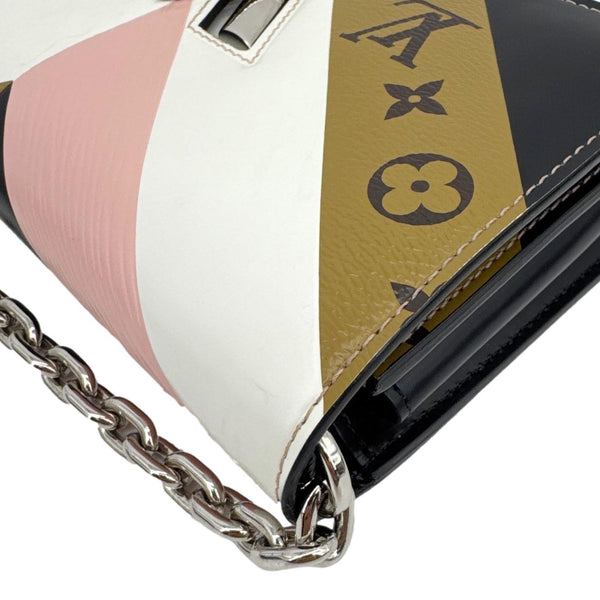 LOUIS VUITTON Twist Epi Reverse Monogram Chain Wallet Rose Ballerine