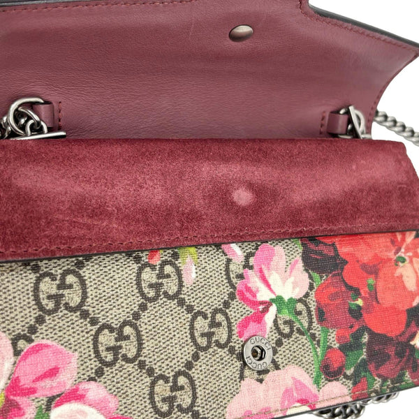 GUCCI Dionysus Super Mini Blooms GG Supreme Canvas Crossbody Bag Beige 476432