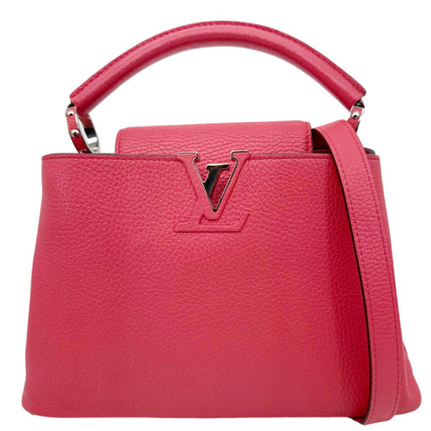 LOUIS VUITTON Capucines BB Taurillon Leather Satchel Bag Fuchsia