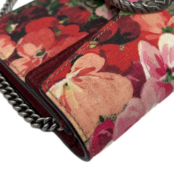 GUCCI Dionysus Super Mini Blooms GG Supreme Canvas Crossbody Bag Beige 476432