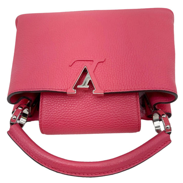 LOUIS VUITTON Capucines BB Taurillon Leather Satchel Bag Fuchsia