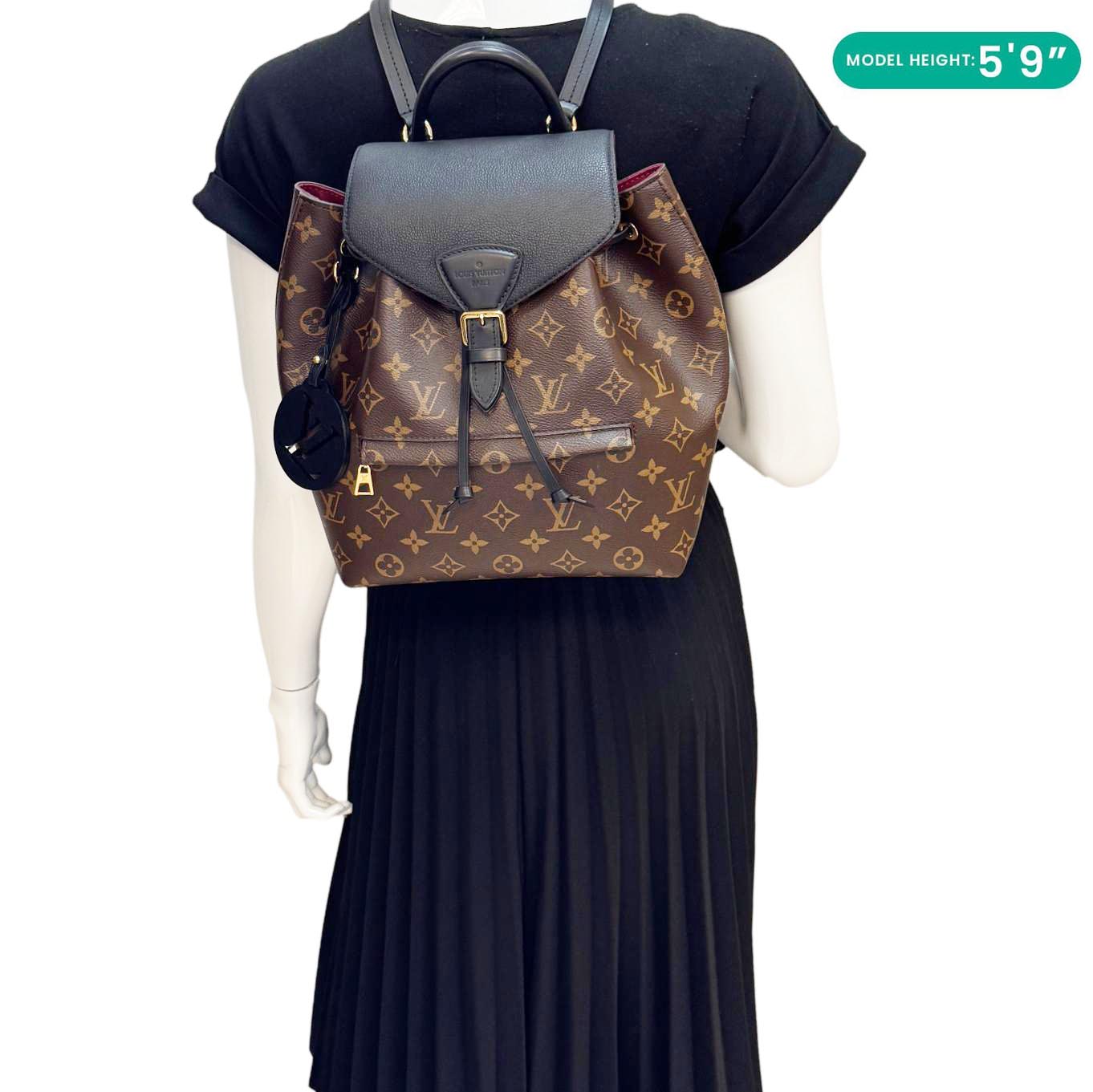 louis vuitton backpack medium size LOUIS VUITTON Montsouris NM PM Monogram Canvas Backpack Black