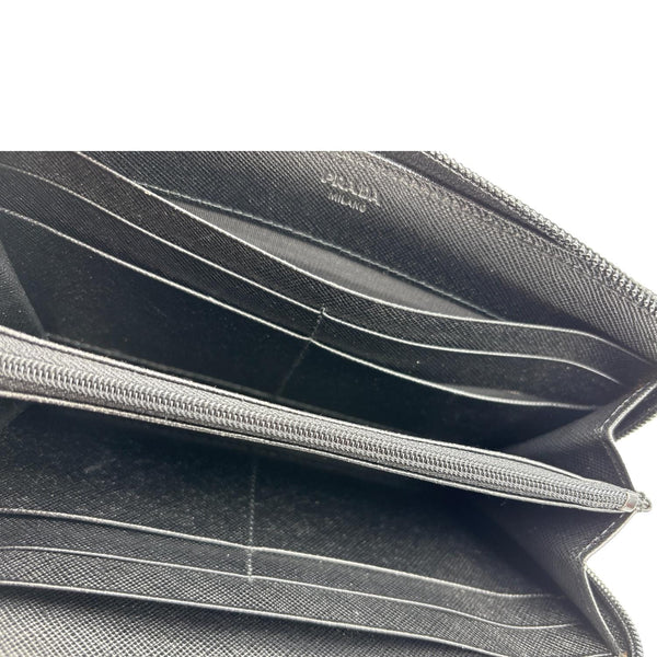 PRADA Tessuto Nylon Zip Around Long Wallet Black