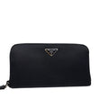 PRADA Tessuto Nylon Zip Around Long Wallet Black