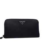 PRADA Tessuto Nylon Zip Around Long Wallet Black