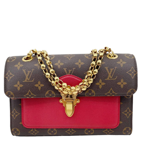 LOUIS VUITTON Victoire Monogram Canvas Crossbody Bag Cerise