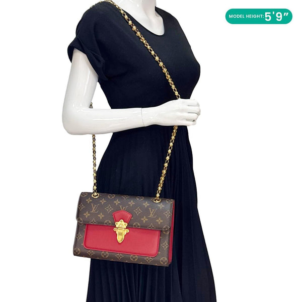 LOUIS VUITTON Victoire Monogram Canvas Crossbody Bag Cerise
